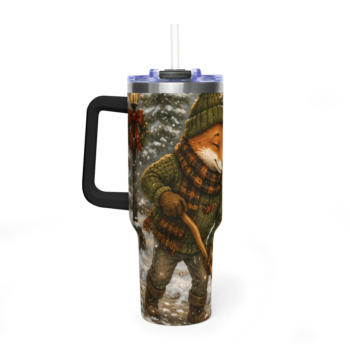 40oz Vacuum Thermal Tumbler – Insulated Travel Cup, Christmas Gift | Kozy Fox Cottage