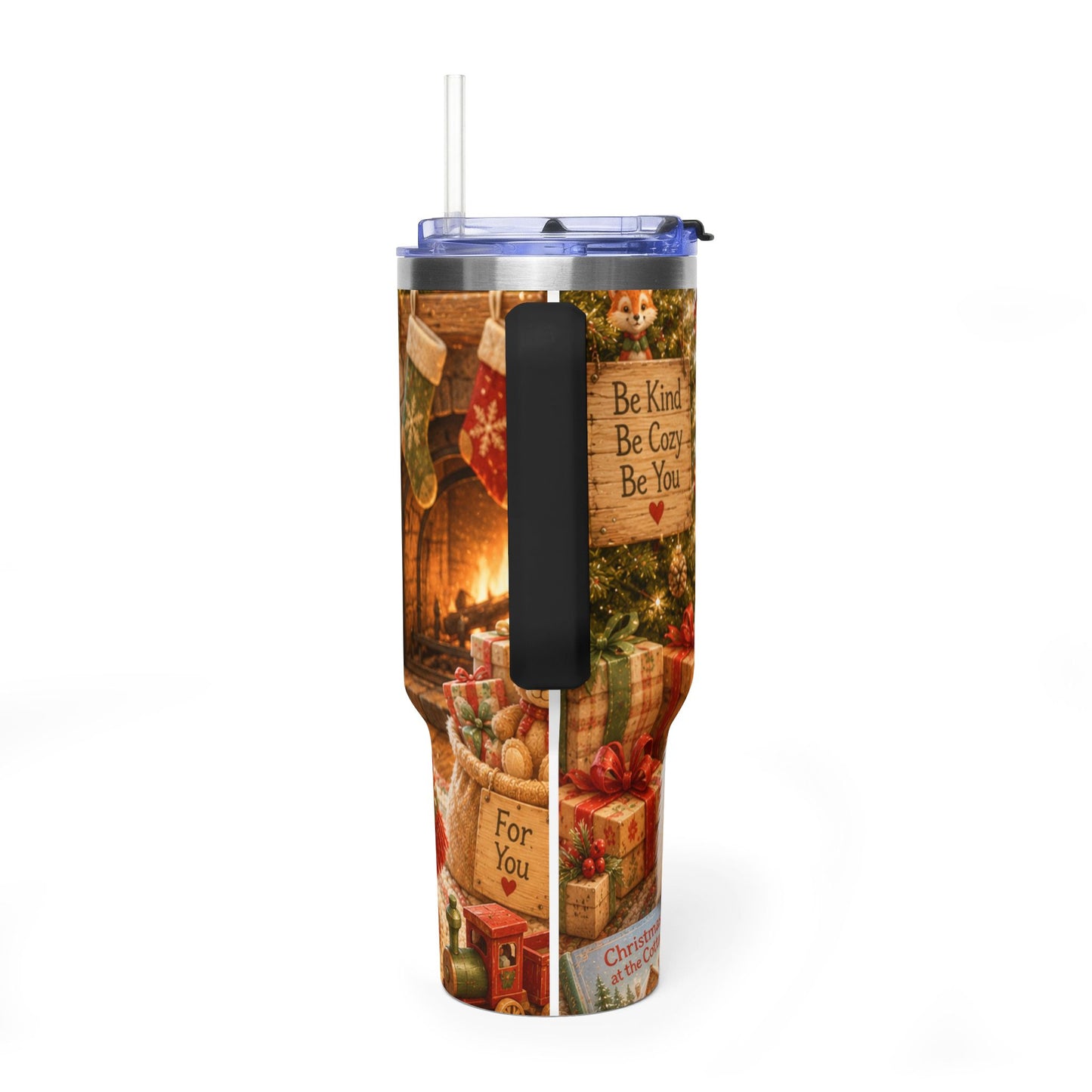 Christmas 40oz Tumbler – Insulated Holiday Travel Cup | Lil Pip's Kozy Fox Cottage