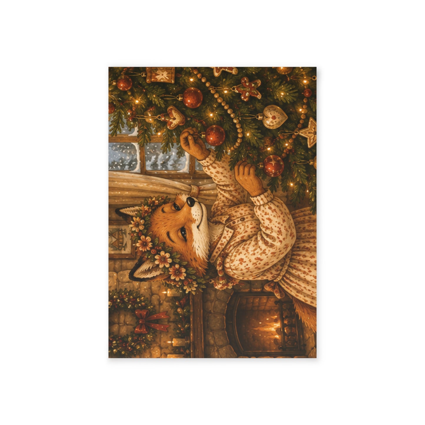Fern’s Cozy Christmas Tree Adventure Holiday Card – Family Back