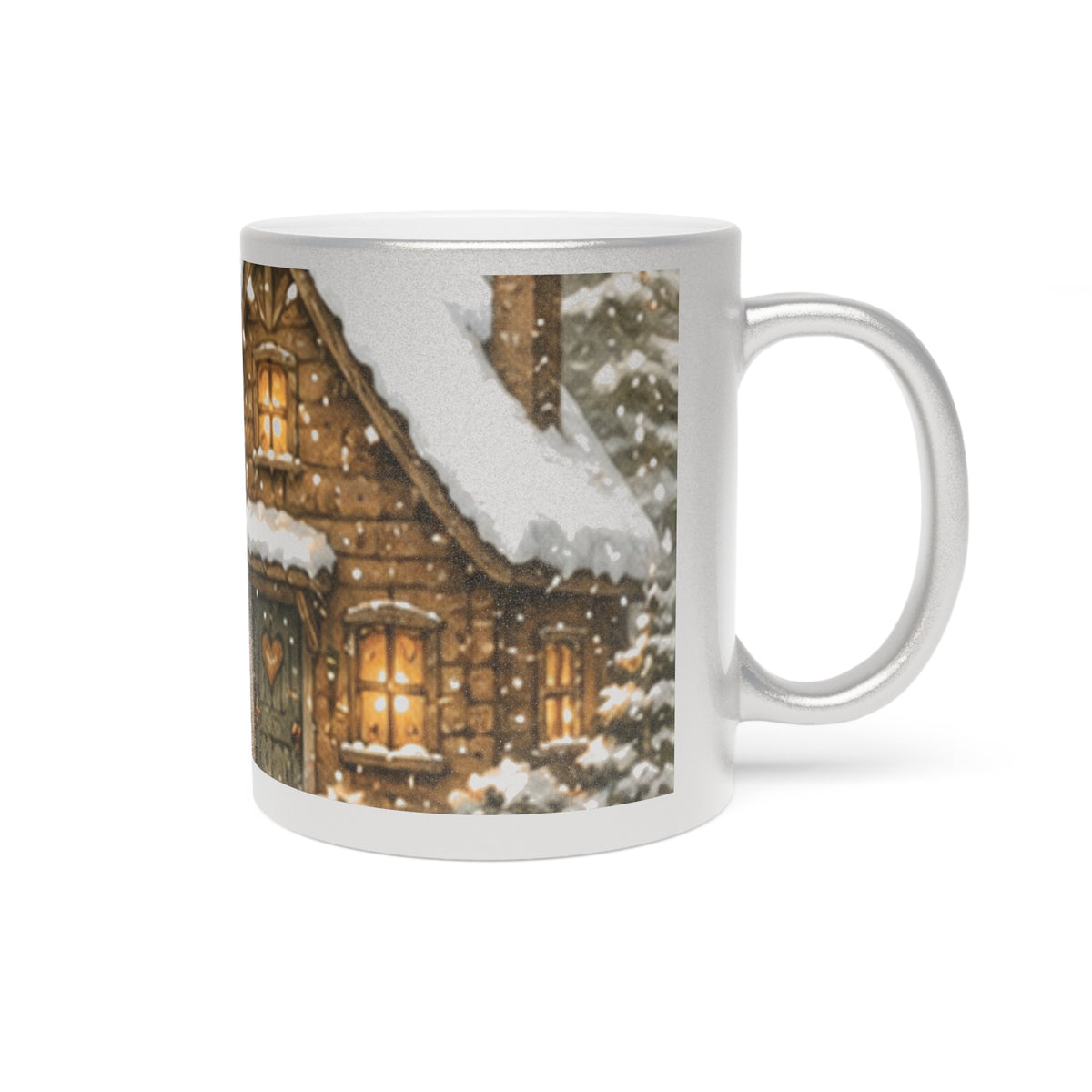 Metallic Coffee Mug Silver or Gold – Woodland Fox Holiday Mug | Finn's Kozy Fox Cottage