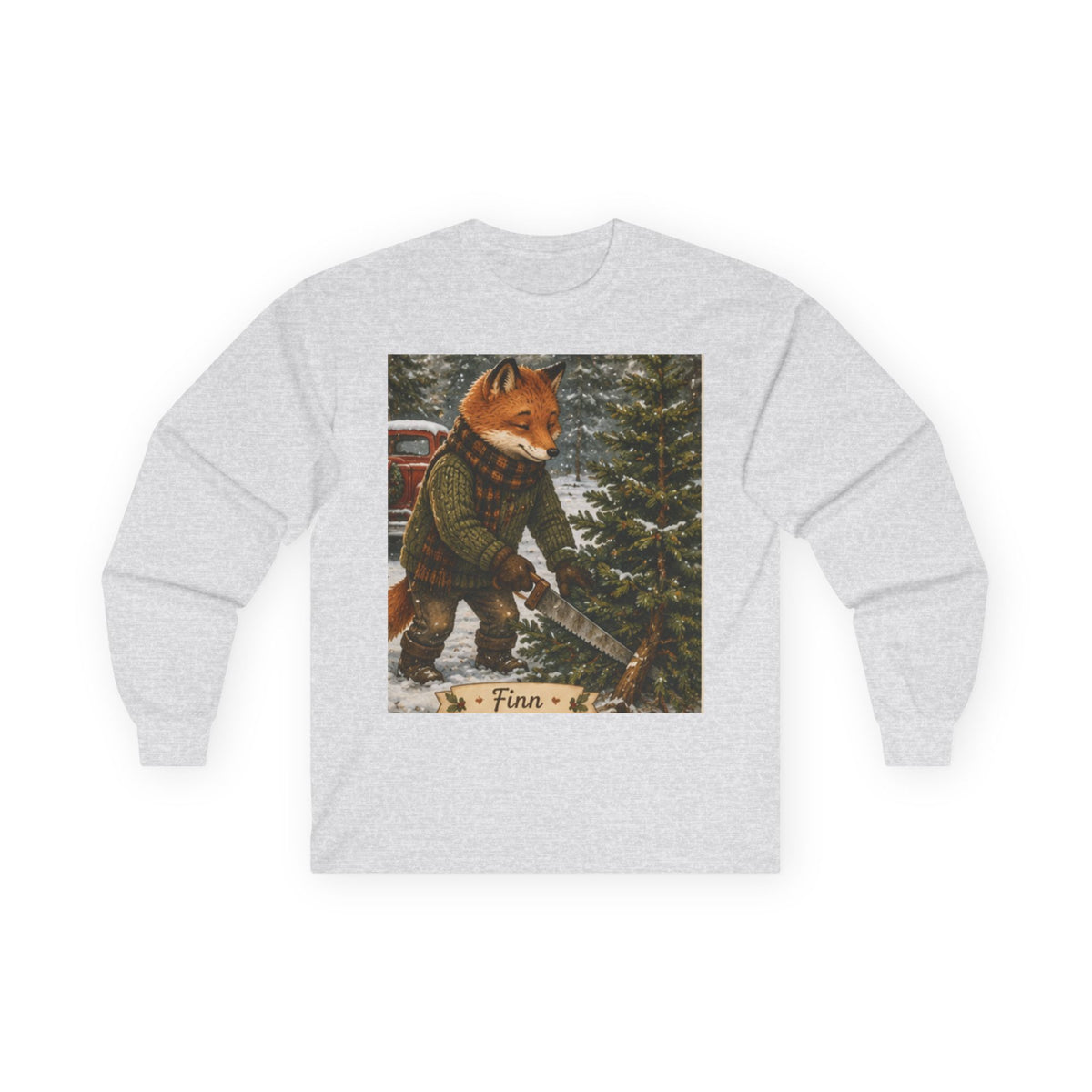 Finn’s Cozy Christmas Tree Adventure Long Sleeve T-Shirt