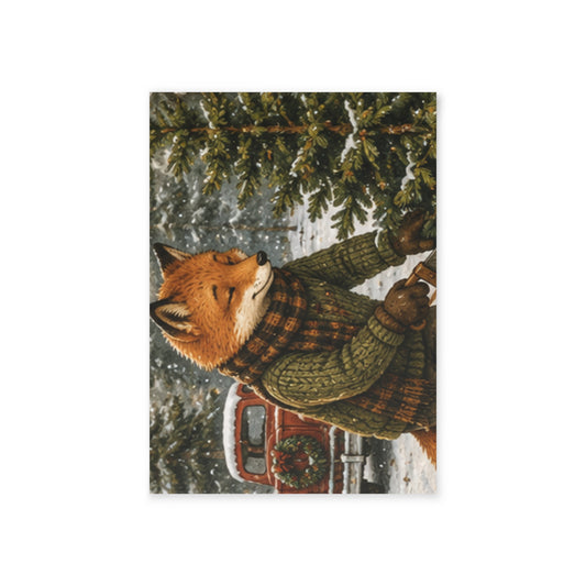 Finn’s Cozy Christmas Adventure Reversible Holiday Card – Tree & Snow Day