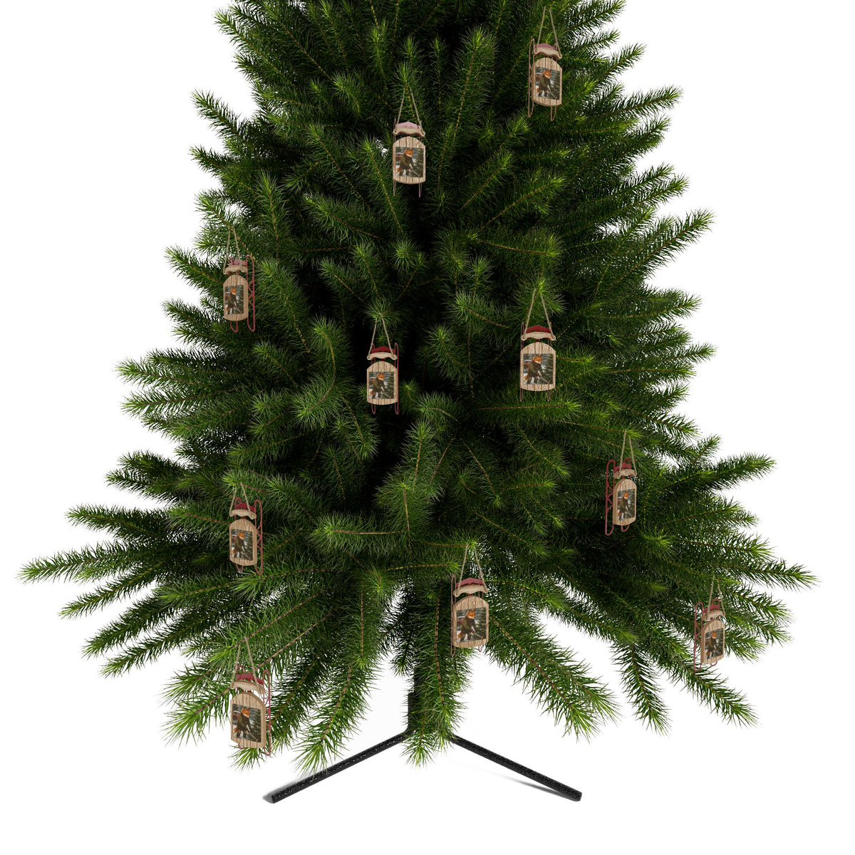 Finn’s Cozy Christmas Tree Adventure Sled Ornament
