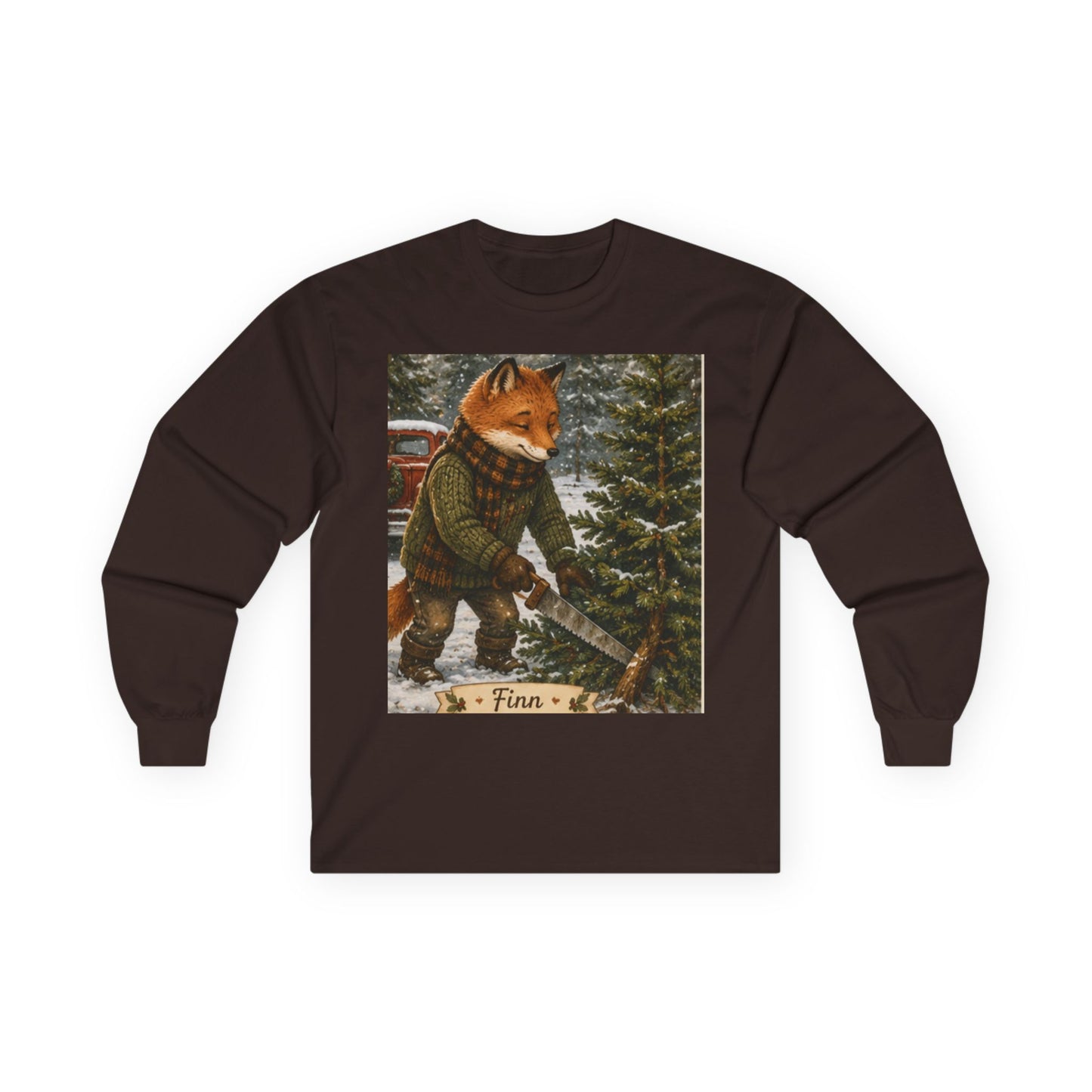 Finn’s Cozy Christmas Tree Adventure Long Sleeve T-Shirt
