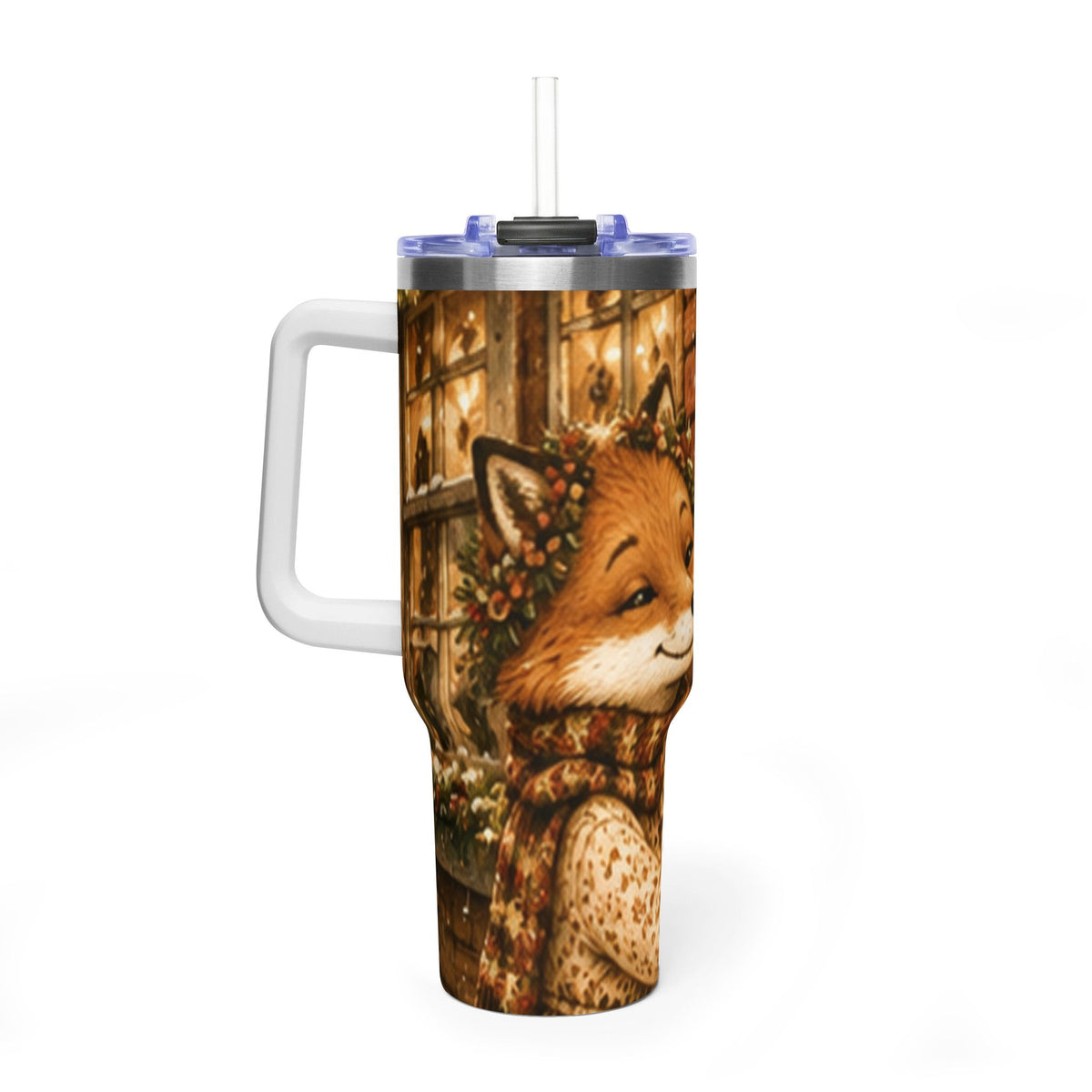 Christmas 40oz Tumbler – Insulated Welcome Home Holiday Cup | Fern's Kozy Fox Cottage