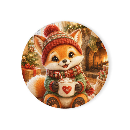 Christmas Coaster – Cork-Back Holiday Drink Coaster | Lil Pip's Kozy Fox Cottage