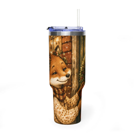 Christmas 40oz Tumbler – Insulated Welcome Home Holiday Cup | Fern's Kozy Fox Cottage