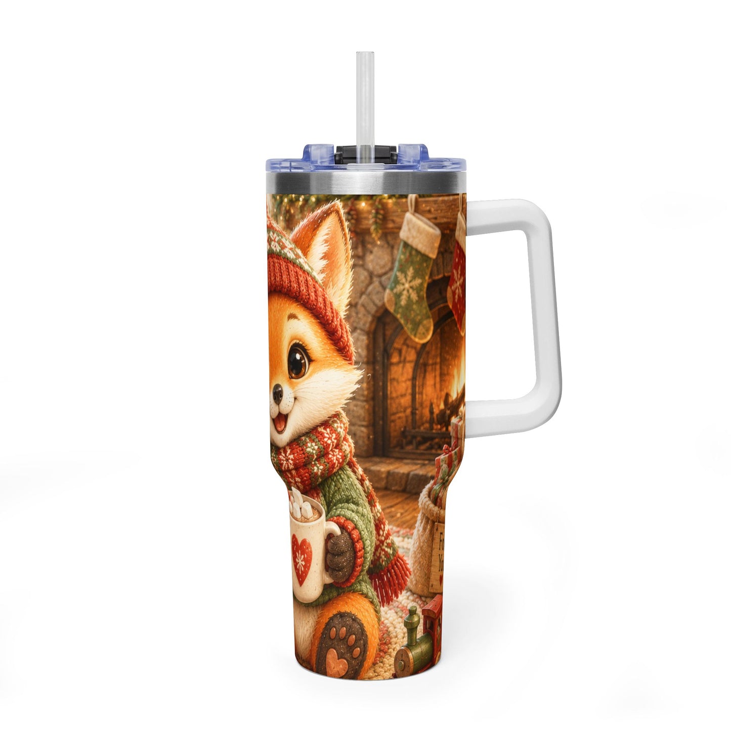 Christmas 40oz Tumbler – Insulated Holiday Travel Cup | Lil Pip's Kozy Fox Cottage