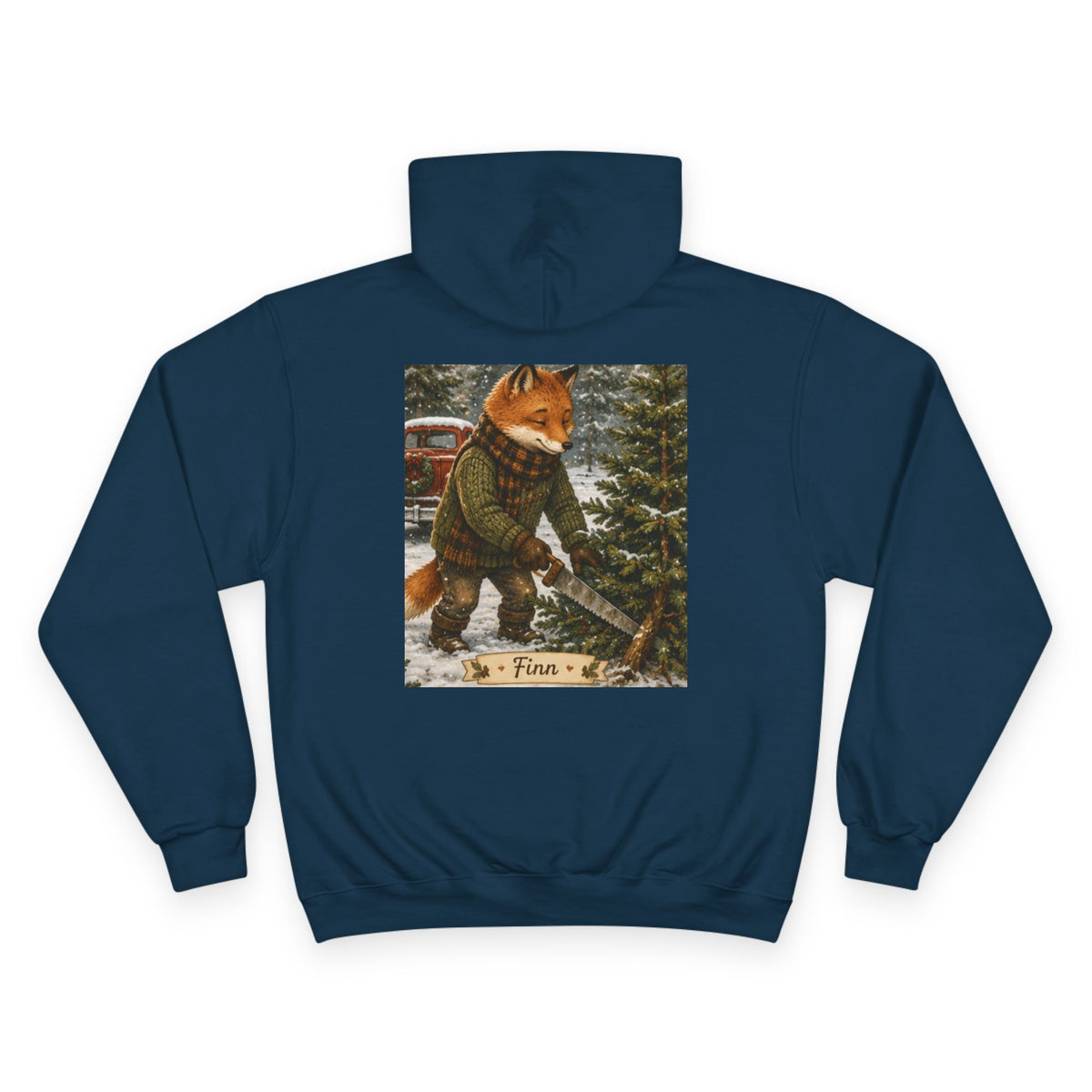 Finn’s Cozy Christmas Tree Adventure Champion Hoodie