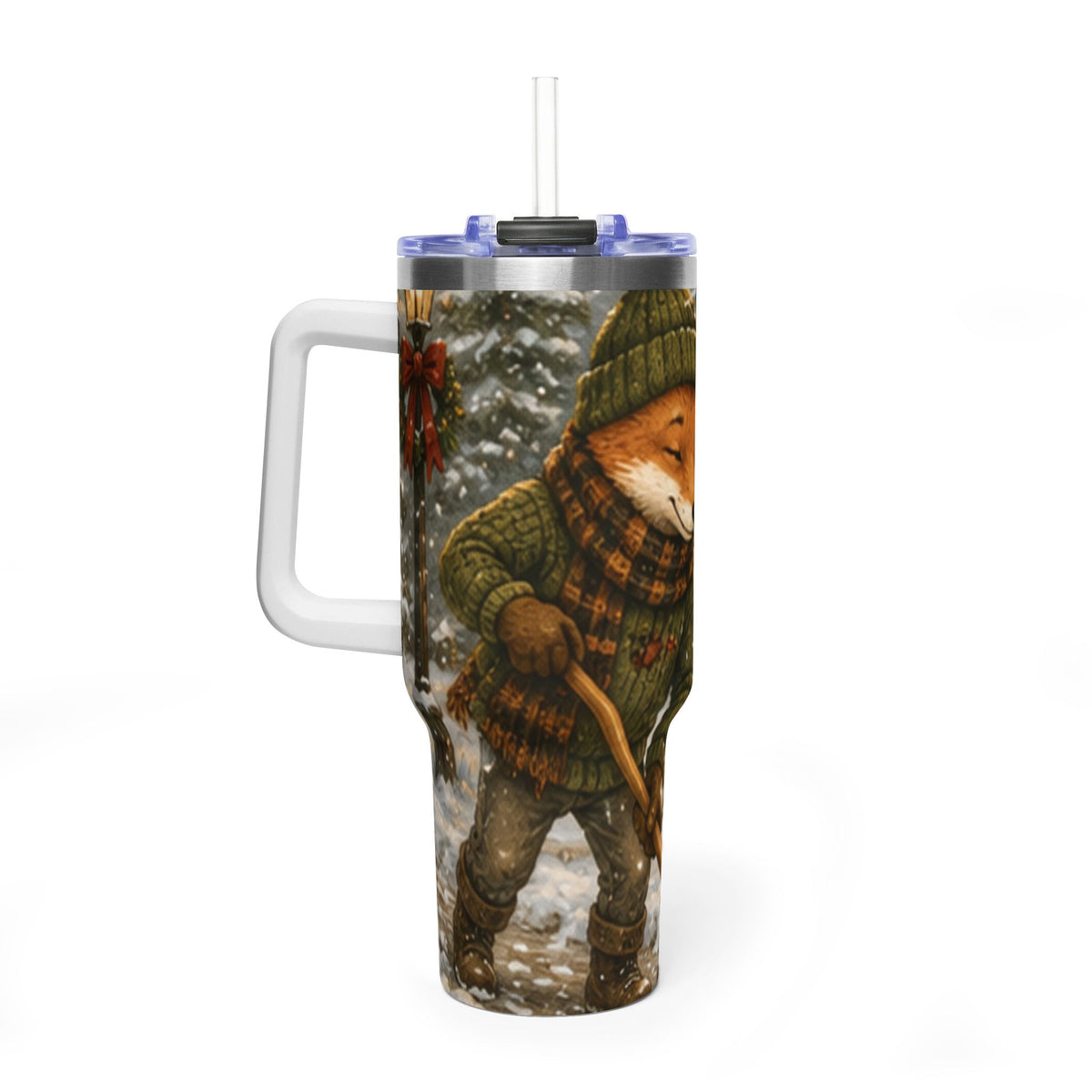 40oz Vacuum Thermal Tumbler – Insulated Travel Cup, Christmas Gift | Kozy Fox Cottage