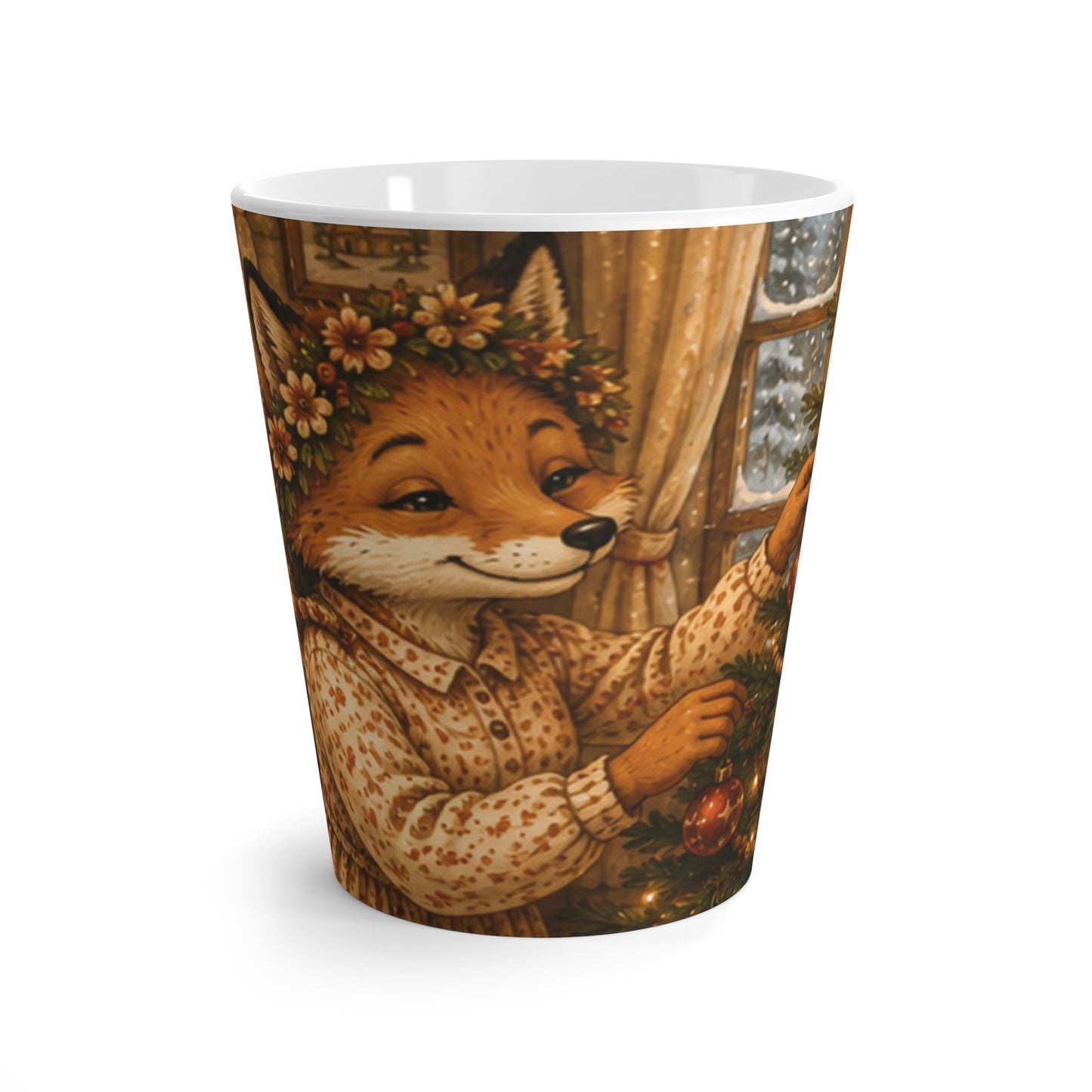 Christmas Latte Mug – Woodland Tree Adventure Holiday Coffee Mug | Fern's Kozy Fox Cottage