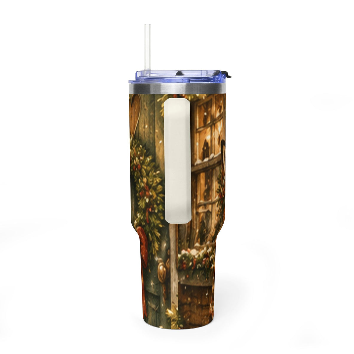 Christmas 40oz Tumbler – Insulated Welcome Home Holiday Cup | Fern's Kozy Fox Cottage