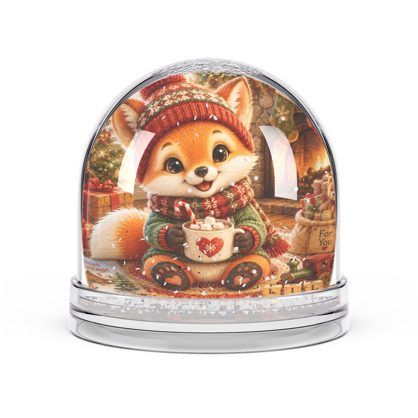 Christmas Snow Globe – Cozy Woodland Holiday Decoration | Lil Pip's Kozy Fox Cottage