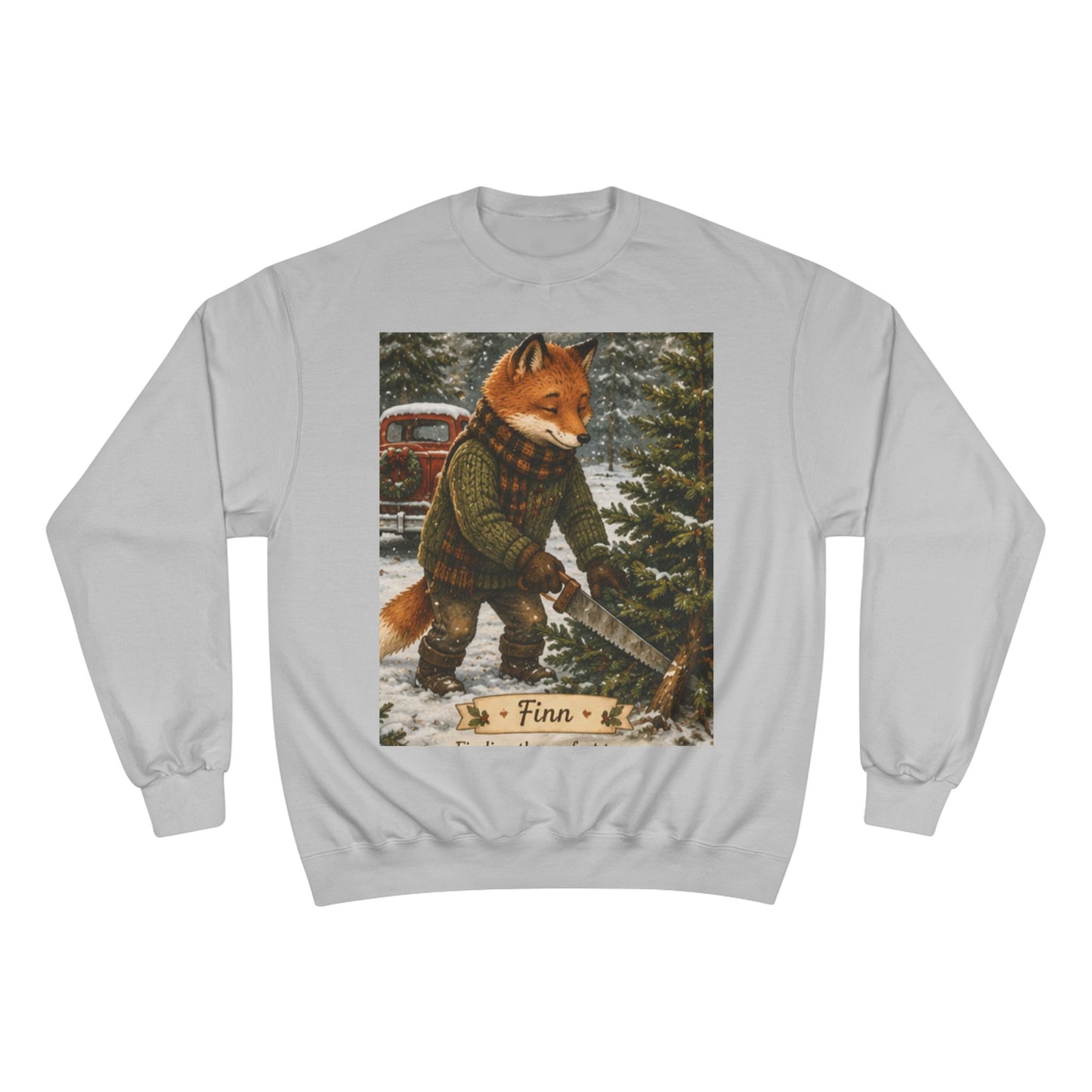 Finn’s Cozy Christmas Tree Adventure Champion Sweatshirt