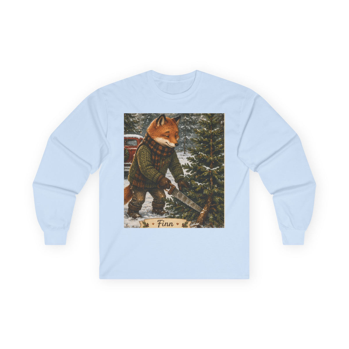 Finn’s Cozy Christmas Tree Adventure Long Sleeve T-Shirt