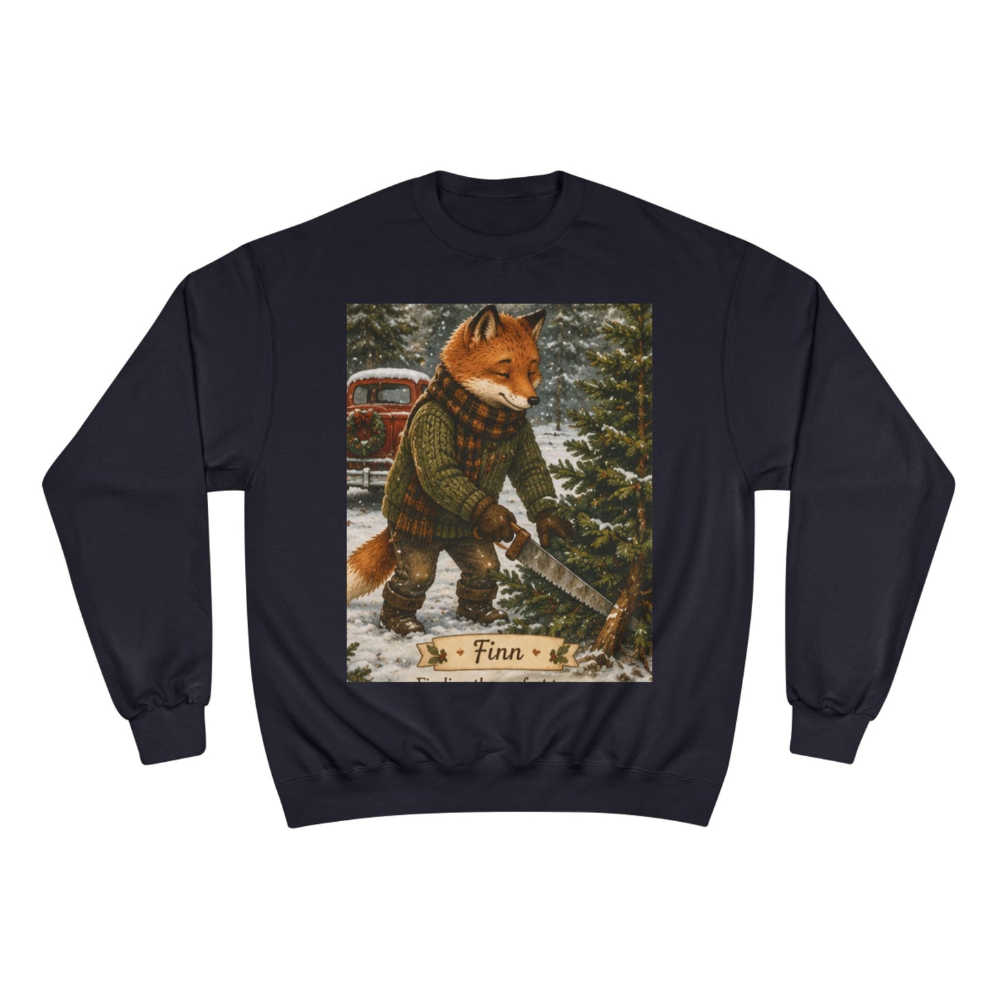 Finn’s Cozy Christmas Tree Adventure Champion Sweatshirt