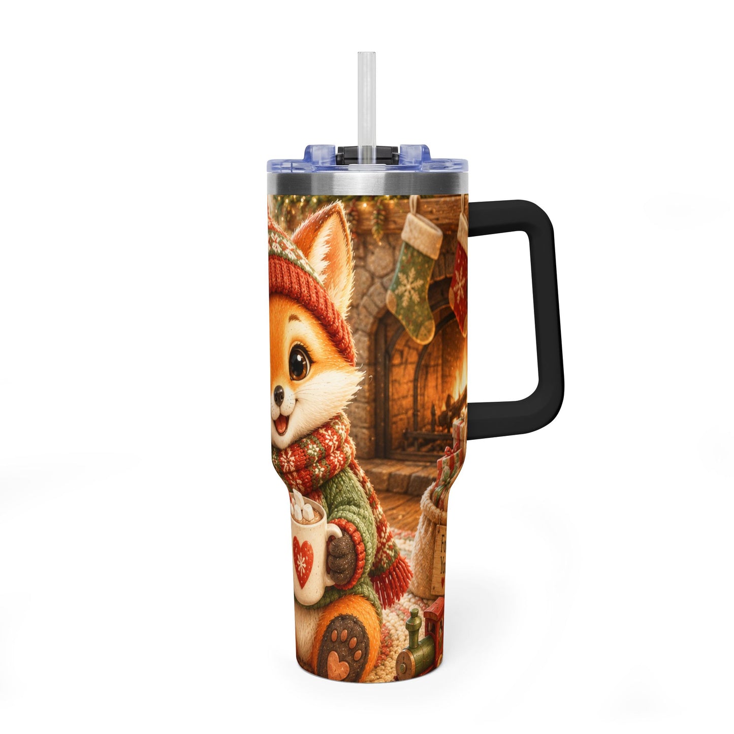 Christmas 40oz Tumbler – Insulated Holiday Travel Cup | Lil Pip's Kozy Fox Cottage