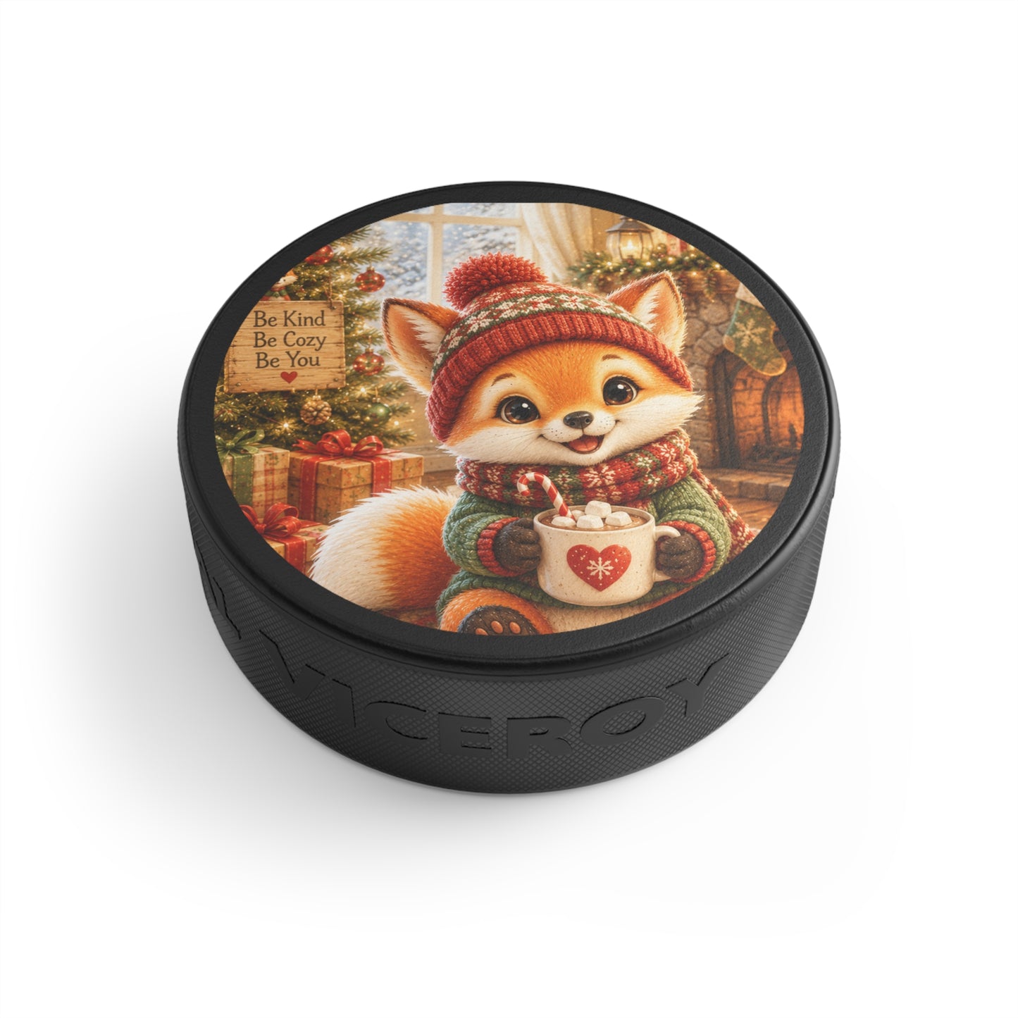 Christmas Hockey Puck – Festive Holiday Gift for Hockey Fans | Lil Pip's Kozy Fox Cottage