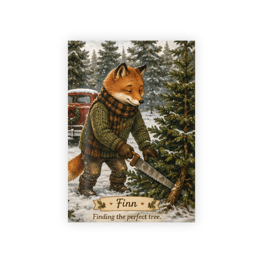 Finn’s Cozy Christmas Tree Adventure Gift Wrapping Paper