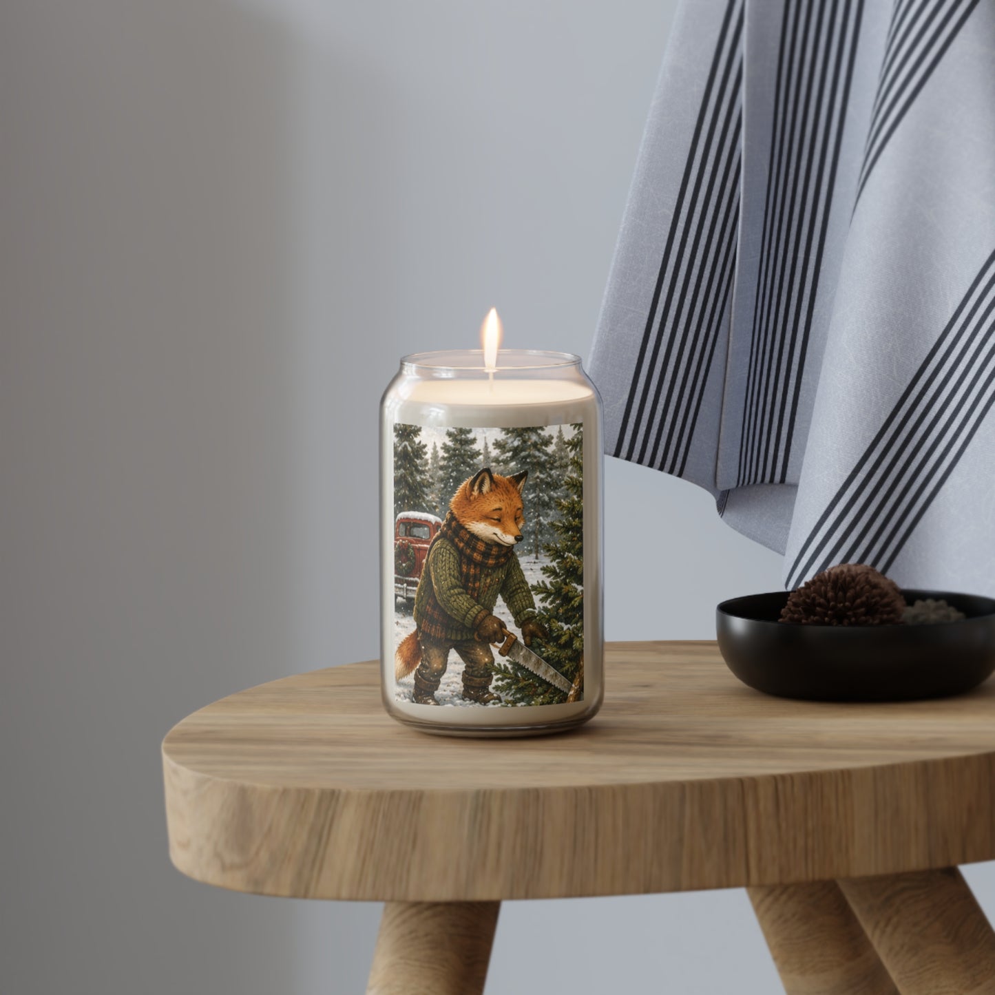 Christmas Tree Scented Soy Candle – Woodland Holiday Candle Gift | Finn's Kozy Fox Cottage