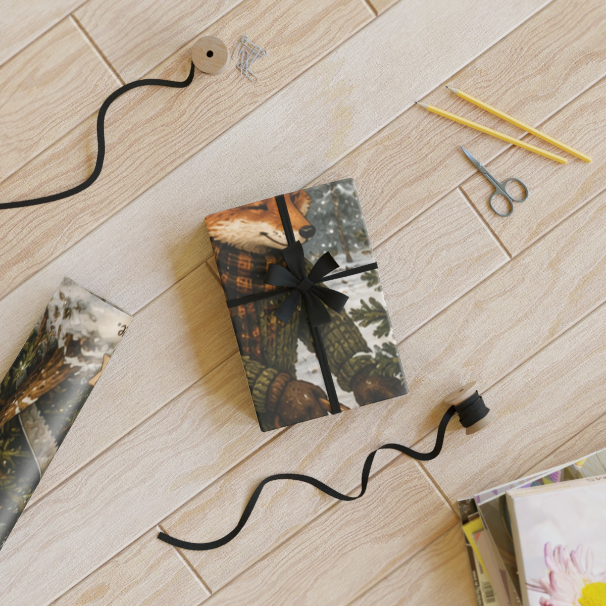 Finn’s Cozy Christmas Tree Adventure Gift Wrapping Paper