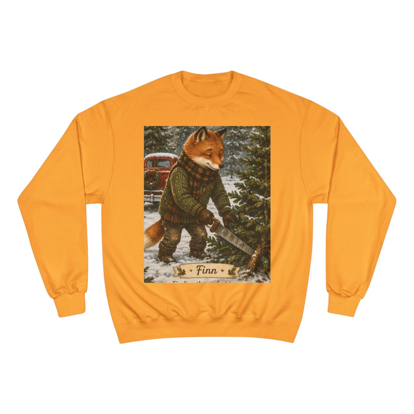 Finn’s Cozy Christmas Tree Adventure Champion Sweatshirt