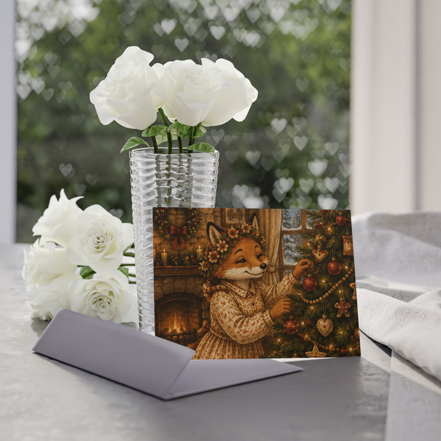 Fern’s Cozy Christmas Tree Adventure Holiday Card – Family Back