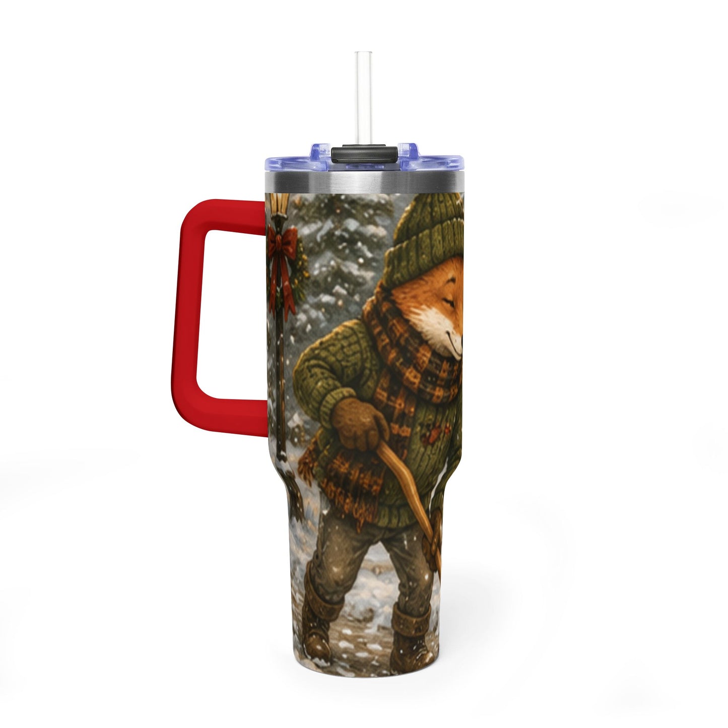 40oz Vacuum Thermal Tumbler – Insulated Travel Cup, Christmas Gift | Kozy Fox Cottage