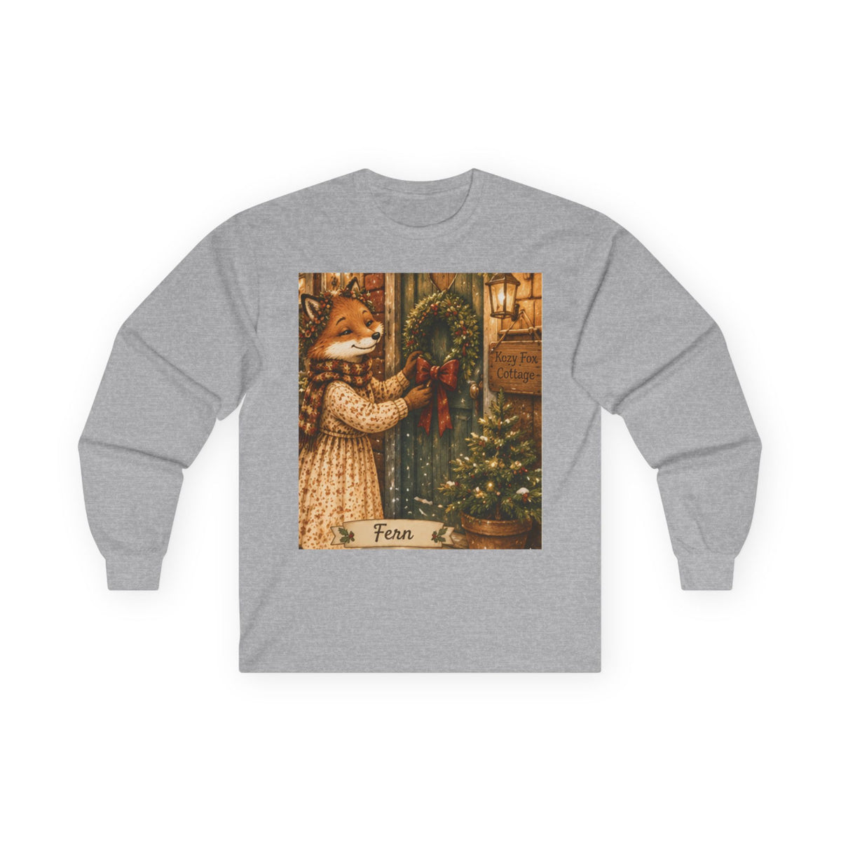 Fern’s Cozy Christmas Wreath Welcome Long Sleeve T-Shirt