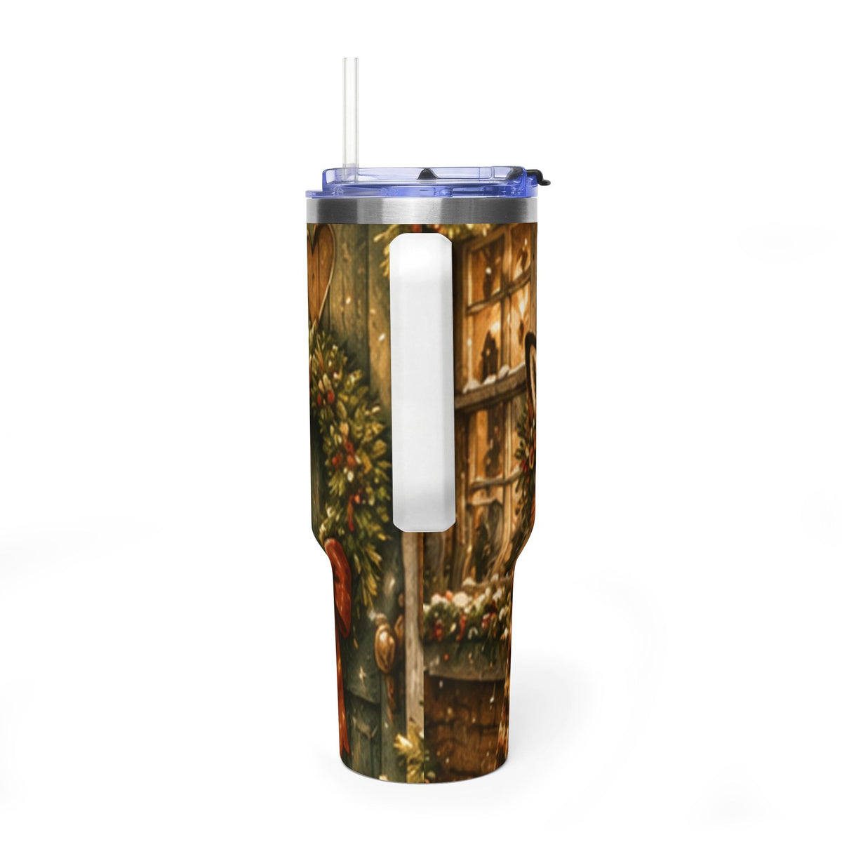 Christmas 40oz Tumbler – Insulated Welcome Home Holiday Cup | Fern's Kozy Fox Cottage