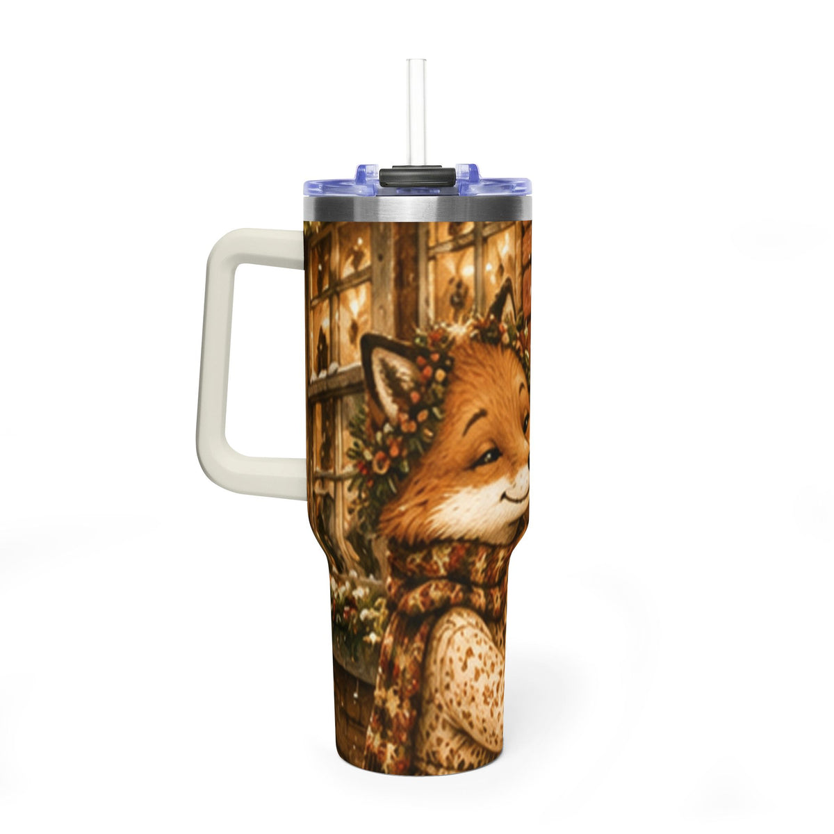 Christmas 40oz Tumbler – Insulated Welcome Home Holiday Cup | Fern's Kozy Fox Cottage