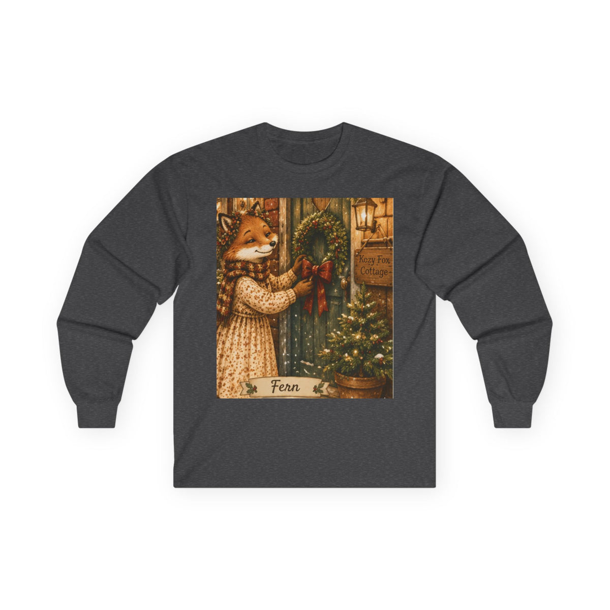 Fern’s Cozy Christmas Wreath Welcome Long Sleeve T-Shirt