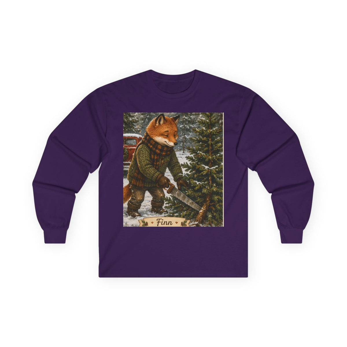 Finn’s Cozy Christmas Tree Adventure Long Sleeve T-Shirt