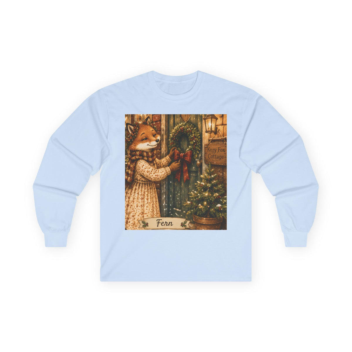 Fern’s Cozy Christmas Wreath Welcome Long Sleeve T-Shirt