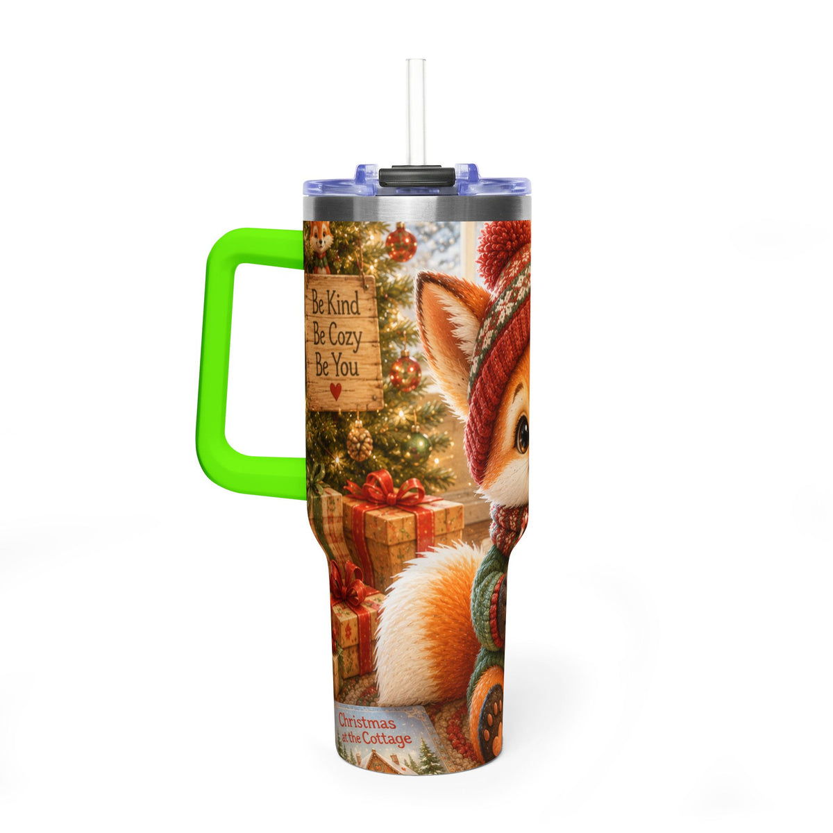 Christmas 40oz Tumbler – Insulated Holiday Travel Cup | Lil Pip's Kozy Fox Cottage
