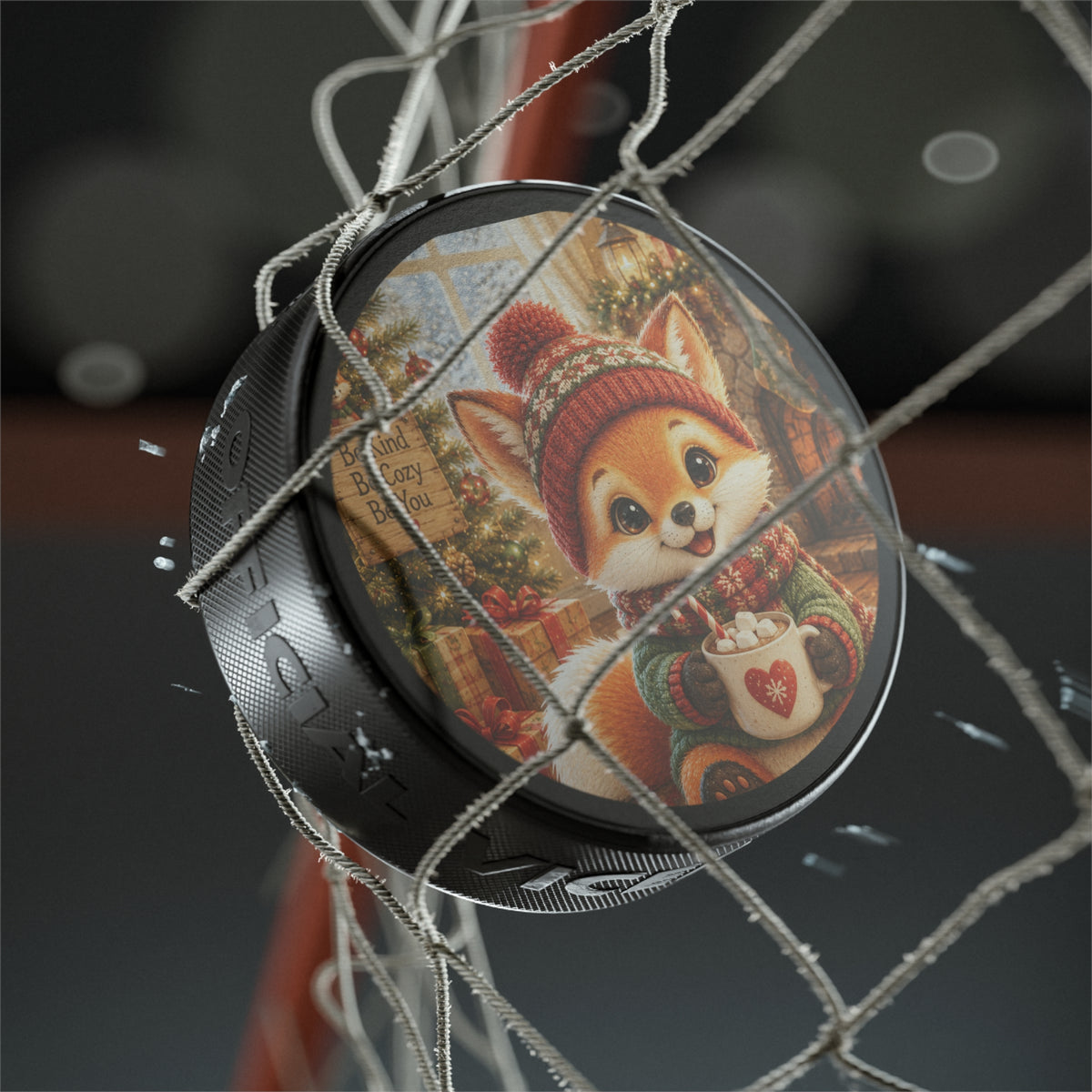 Christmas Hockey Puck – Festive Holiday Gift for Hockey Fans | Lil Pip's Kozy Fox Cottage
