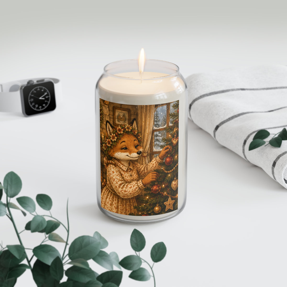 Christmas Tree Scented Soy Candle – Woodland Holiday Candle Gift | Fern's Kozy Fox Cottage