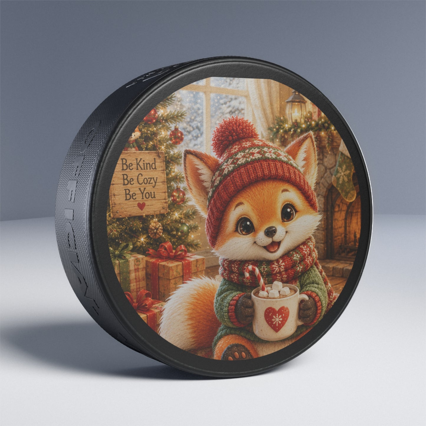 Christmas Hockey Puck – Festive Holiday Gift for Hockey Fans | Lil Pip's Kozy Fox Cottage