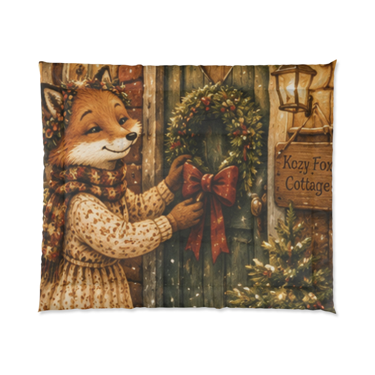 Christmas Comforter – Cozy Welcome Home Holiday Bedding | Fern's Kozy Fox Cottage