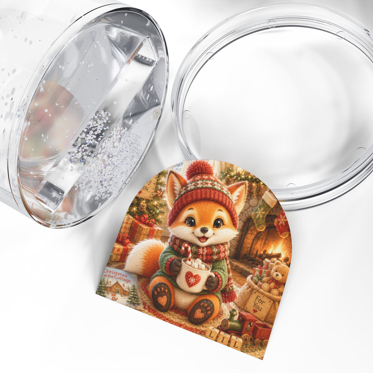 Christmas Snow Globe – Cozy Woodland Holiday Decoration | Lil Pip's Kozy Fox Cottage
