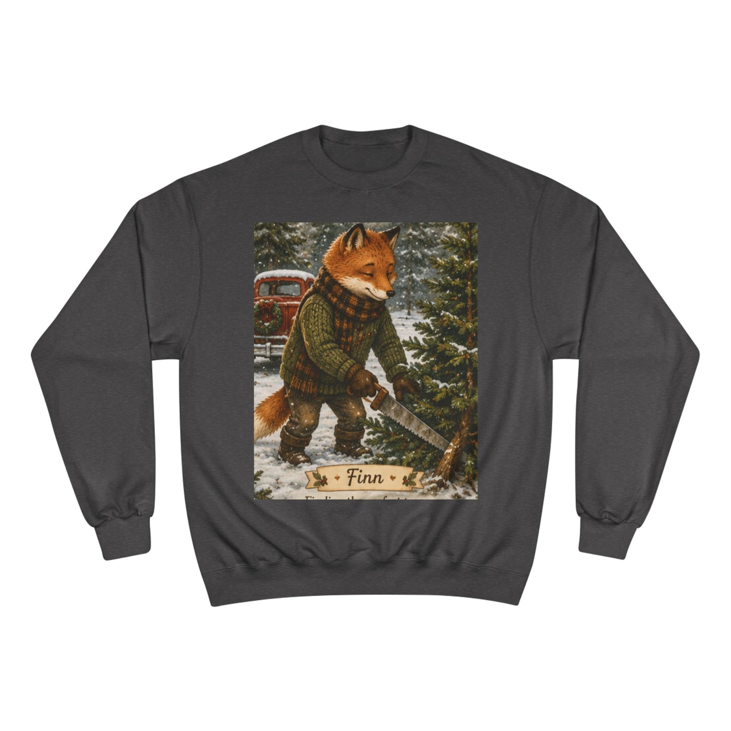 Finn’s Cozy Christmas Tree Adventure Champion Sweatshirt